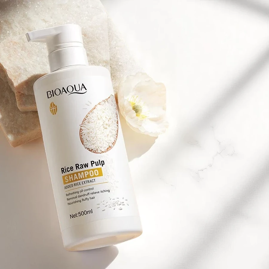 Bioaqua - Rice Raw Pulp Shampoo - Sampon 500 ml