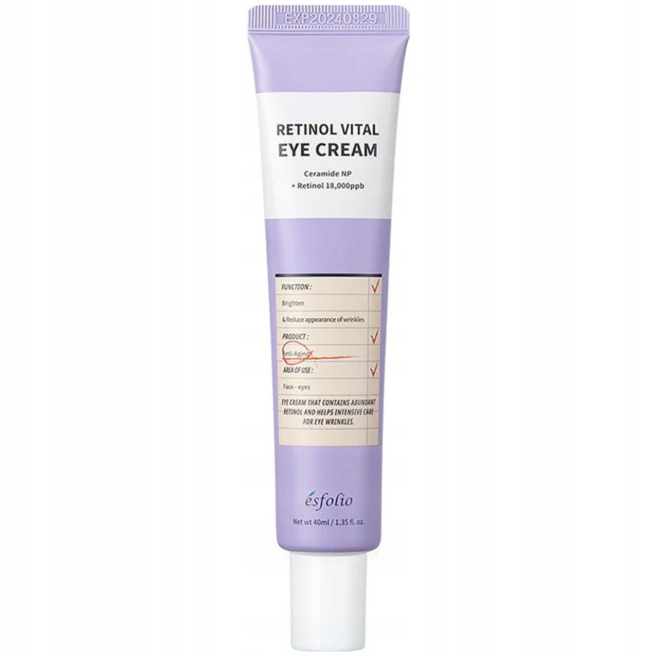Esfolio Retinol Vital szemkörnyékápoló krém retinollal - 40 ml